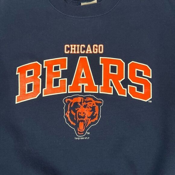 Vintage 1999 Chicago Bears Crewneck Sweatshirt Size XL Blue Orange NFL Football - Picture 2 of 6